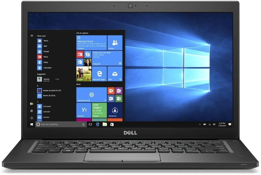 Dell Latitude 7480 Laptop 14" - Intel Core i7 6th Gen - i7-7600U - Dual Core 3.9Ghz - 256GB SSD - 8GB RAM - 1366x768 HD - Windows 10 Pro (Renewed)